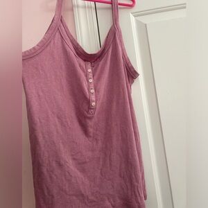 Aerie Henley Tank Top XL Pink